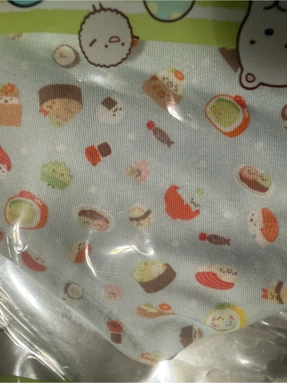 NWT Women’s Reusable Face Mask - Light Blue with Food Print